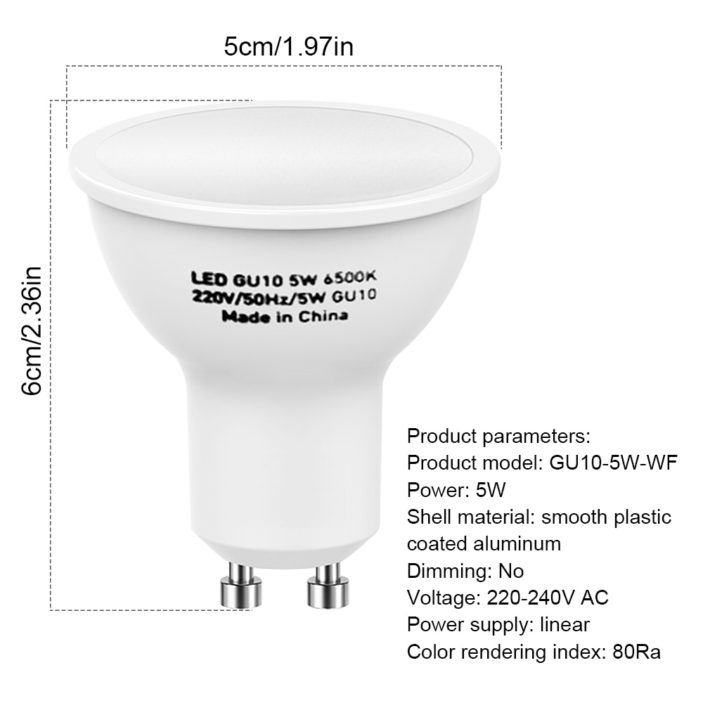 10pcs GU10 LED Bulbs Spotlight Bulb 220V Spotlight For Home Bedroom Lighting Ampoule LED Spotlight