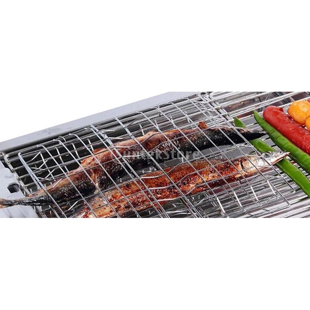 Portable Stainless Steel BBQ Barbecue Grilling Basket for Fish ,Vegetables