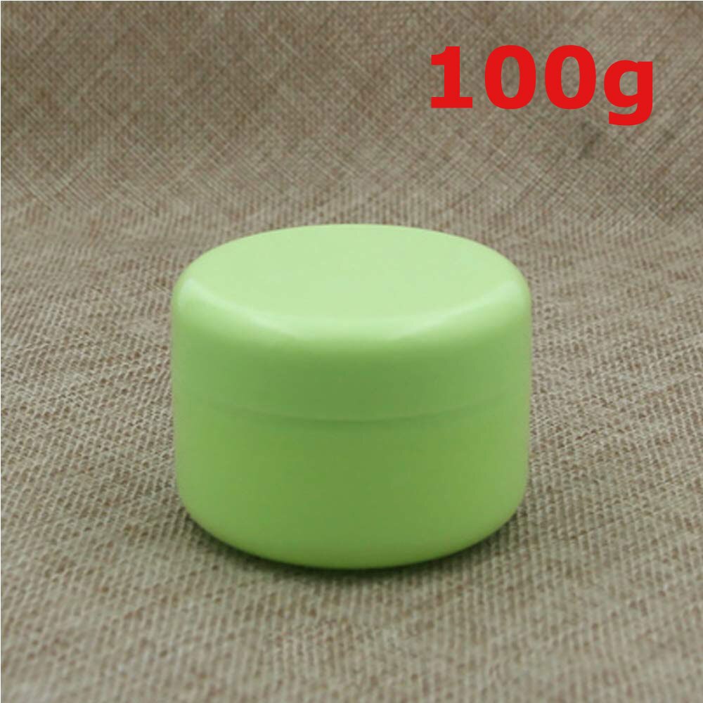 50 stk prøve tomme beholdere krukker gryder flasker med låg dækker etuier til creme lotion kosmetisk makeup olier læbepomade pigmenter: Grøn  x 100g
