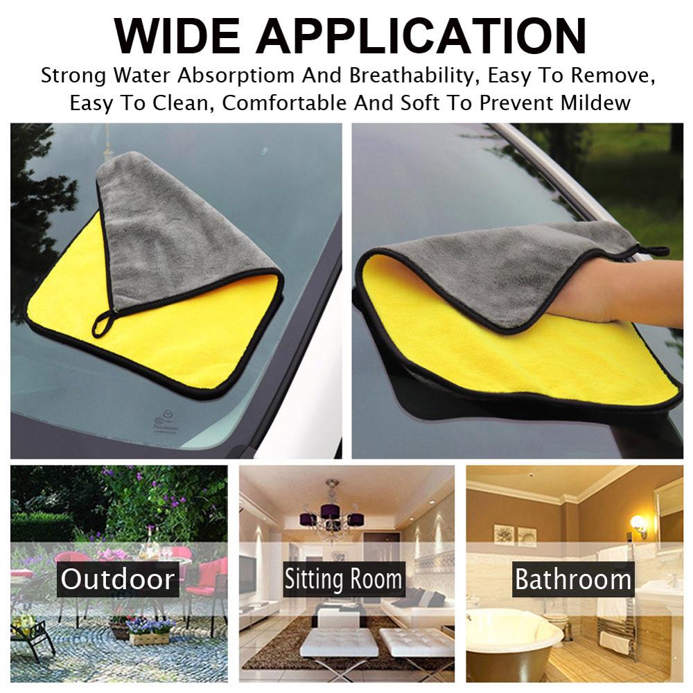 5 st 600 gsm biltvätt mikrofiberhanddukar supertjock plyschduk för tvätt rengöring torkning absorbera vaxpolering