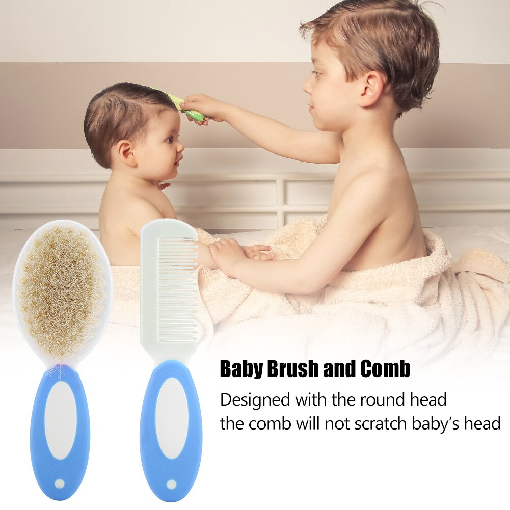 2pcs/set Portable Soft Newborn Baby Hair Brush Baby Kids Comb Child Hairbrush Sets Boys Girls Head Massager
