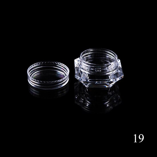 Full skjønnhet plast gjennomsiktig tom oppbevaringsboks nail art rhinestones smykker glitter perler beholder holder neglekasse  ch538: 19