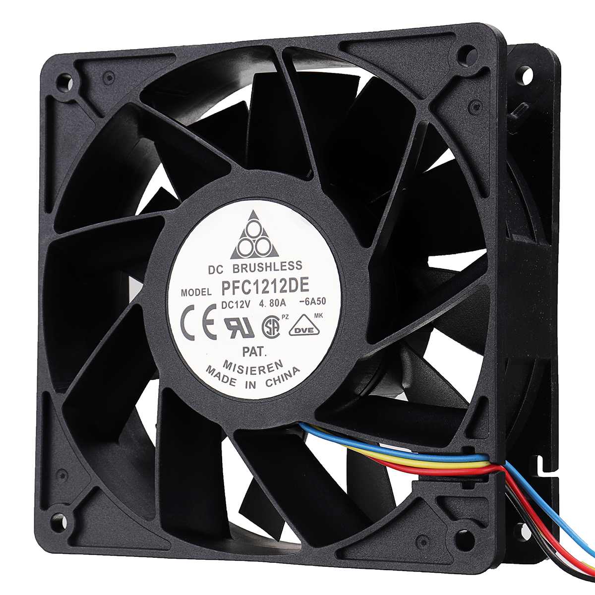 Ventilateur de refroidissement CPU 5000RPM 120x120mm 12V 4.8A double roulement à billes sans balais 4 broches, boîtier de serveur d&#39;ordinateur S7 S9 D3 E9 T9 pour PFC1212DE