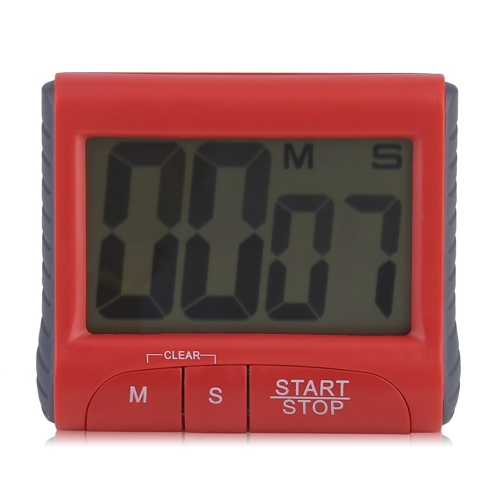 OUTAD Large LCD Digital Kitchen Timer Count-Down Up Clock Loud Alarm red