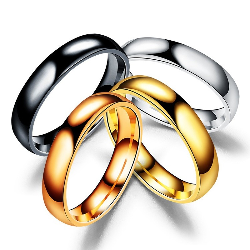 Simple 6mm Titanium Ring Women Men Prevent Allergy High Polished Wedding Rings Stainless Steel Couple Finger Jewelry