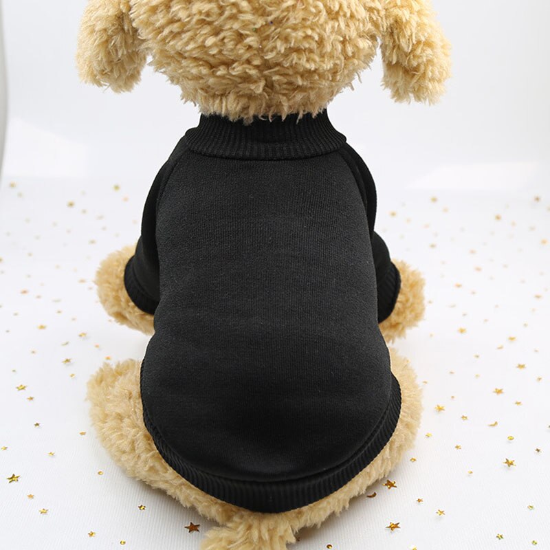 Huisdier Honden Sweater Lente Herfst Mode Effen Kleur Sweatshirt Voor Kleine Honden Puppy Casual Thicken Warm Fleece Trui Kleding: Black / XS
