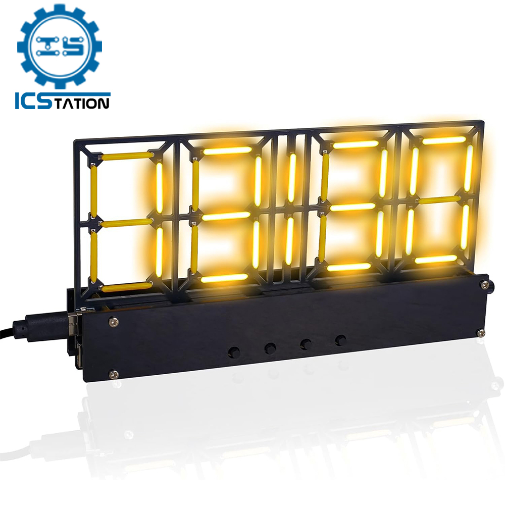 DIY Soldering Practice Project Kit 4-Bit Digital Alarm Clock Kit with Lighting Adjustment DIY Electronic Kit for Adult Teens