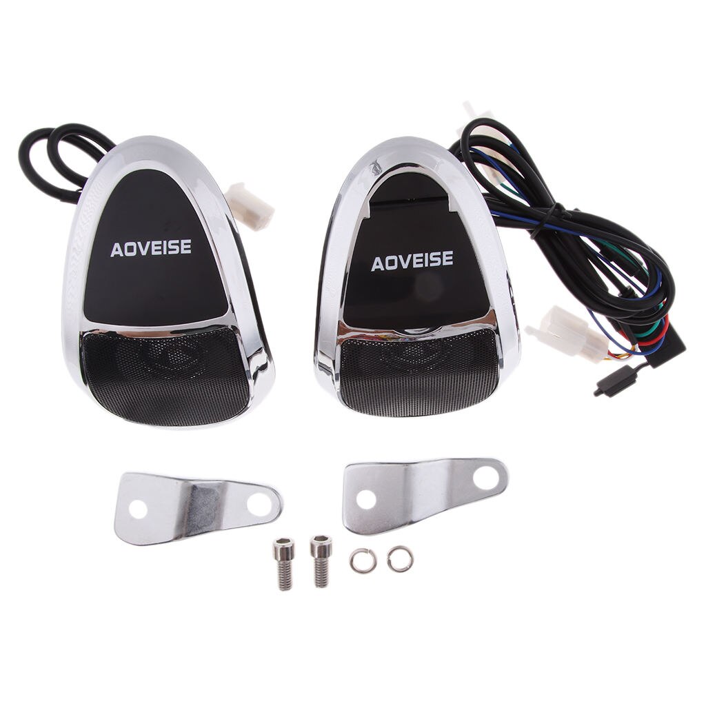 Motorcycle Bluetooth Audio System FM Radio Stereo Speaker MP3 Player Chrome