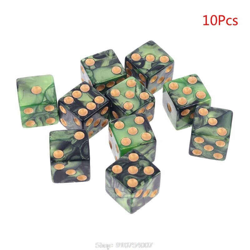 10pcs/set Number 16 Square Polyhedral Dices Beads Number Dials Desktop Table Board Games O28 20: 6