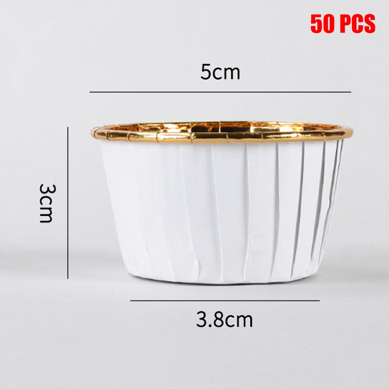 50/100pcs Aluminum Foil Cupcake Paper Cupcake Liner Baking Cups Muffin Cupcake Paper Cups Baking Pastry Tools Bakeware: 3