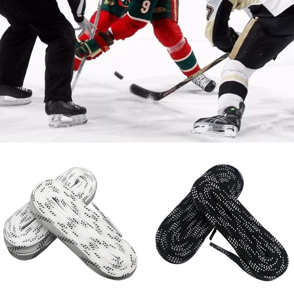 1 Pair 96/108/120 Inch Dual Layer Braid Extra Reinforced Tips Waxed Waterproof Shoe Laces for Ice Hockey Roller Skates