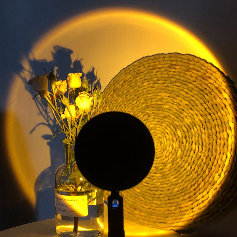 Zonsondergang, Zonsondergang Lichten, De Zon Zal Nooit Vallen Op De Vloer, Projectie Vloer Lampen, slaapkamer Achtergrond Muur Projectie Lampen: Sunset