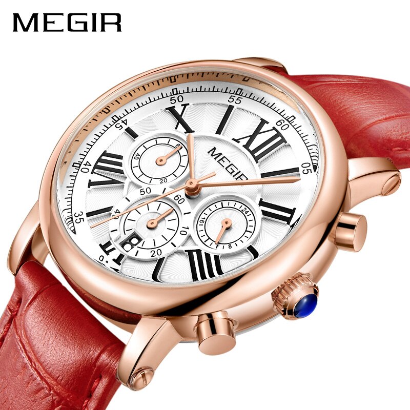 Reloj MEGIR de las mujeres de la relojes de pulsera superior de la de lujo de las señoras reloj de cuarzo reloj para los amantes Relogio femenino deporte Relojes