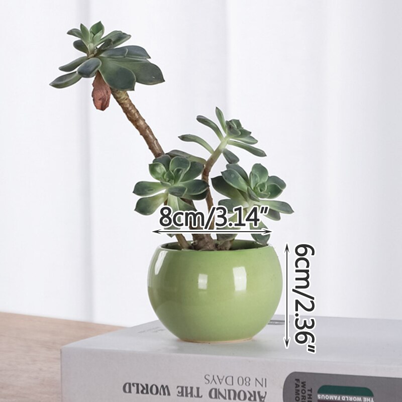 Koreańskie Macarons świeże ceramiczne sukulenty garnki zielone rośliny z otworami małe doniczkowe rośliny kreatywne kryty dekoracja biurka: C