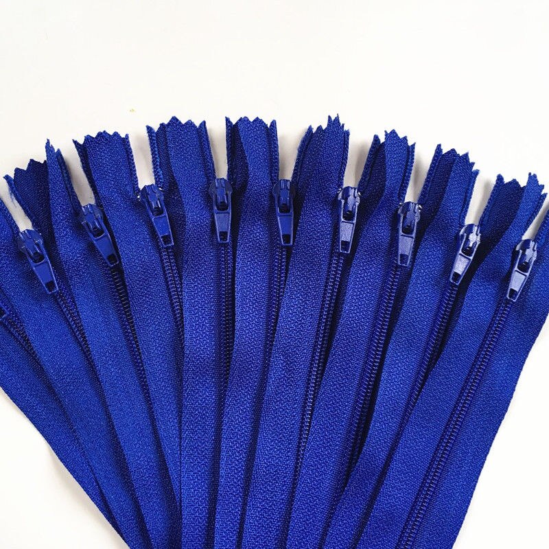10 Pcs Mix Farbe Lange Unsichtbar Tasche Tailor Kanalisation Reißverschlüsse Geschlossen Ende Schneider Quilt Crafter Nylon Spule 8 Zoll handwerk DIY Zipper: Royal blue