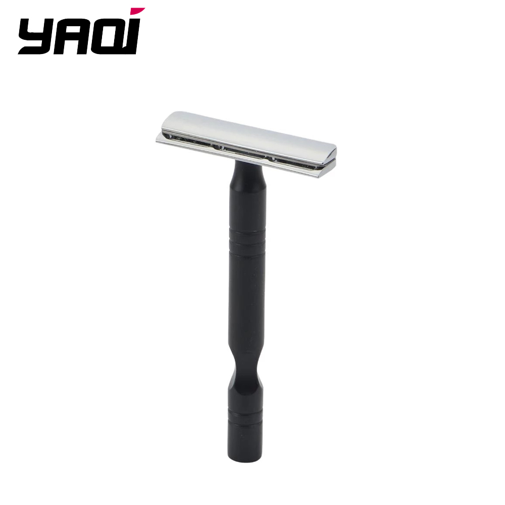 YAQI Chrome And Black Color Aluminum Handle Light Weight AC Blade Excalibur Single-edged Mens Shaving Safety Razor