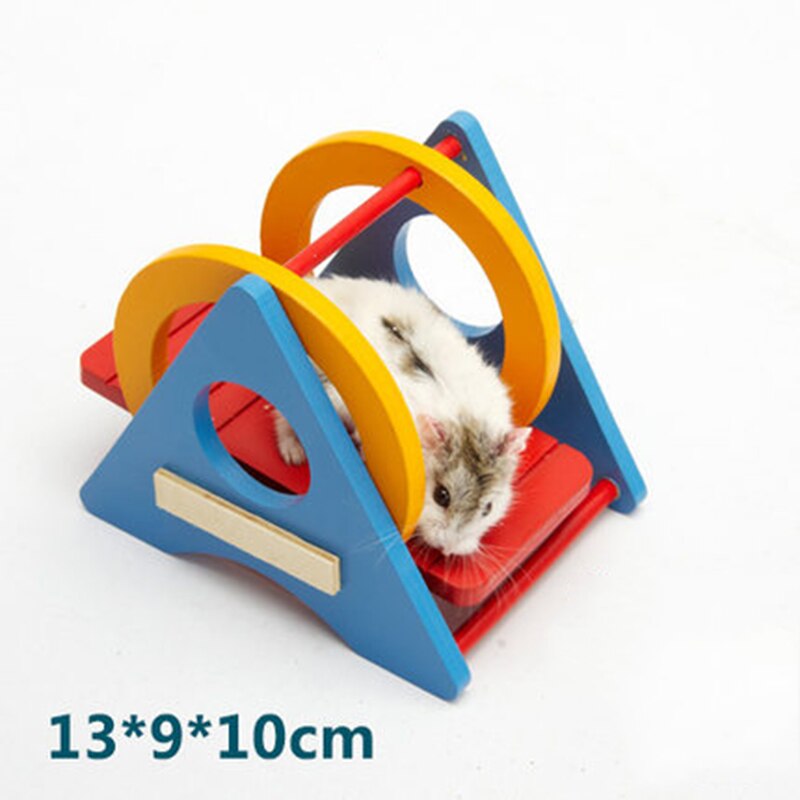Puinen hamsterilelu hollantilainen sika puutalo pieni lemmikki keinu tunneli ponnahduslauta sokkelo kiipeily tikkaat hauska hamsterin lelu: Ht -001