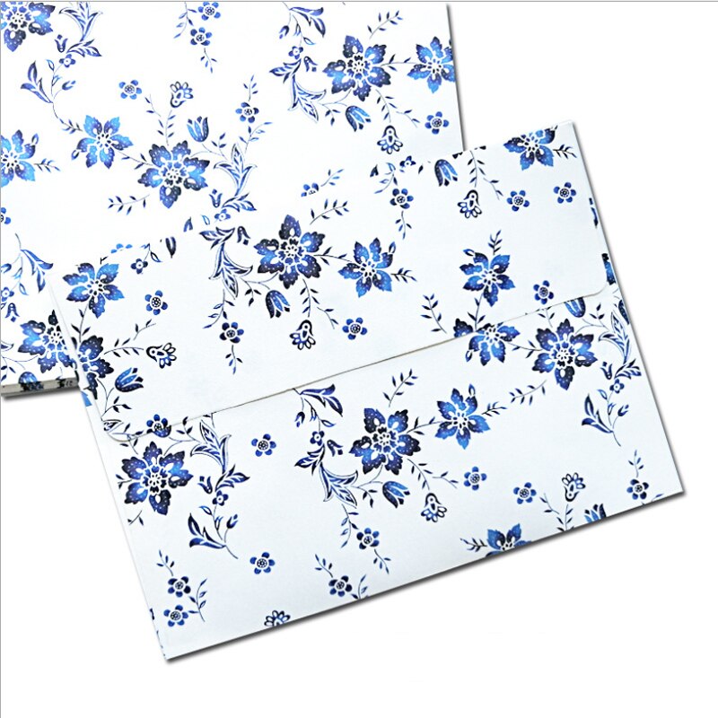 10pcs small floral envelope Pastoral retro cherry blossom rose Chinese style B6 size Writing handmade: Orchid on white