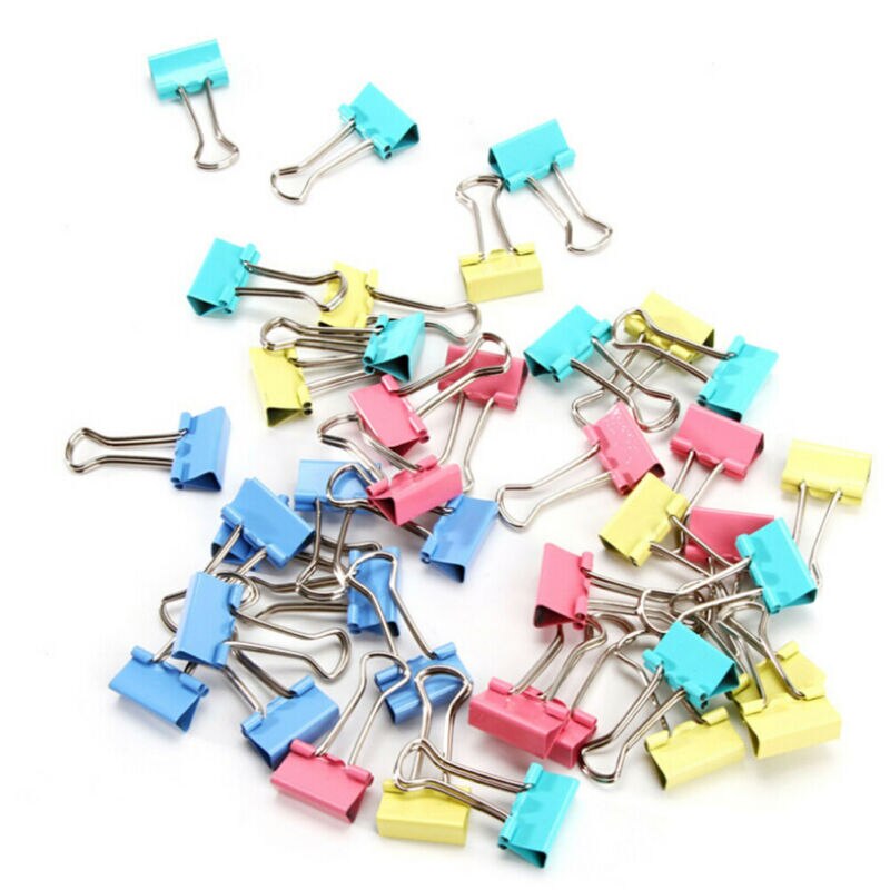 Paper Clip File Clip 40pcs Foldback Metal Binder Clip 40X 30mm Colorful Grip Clamps Office School Stationery Paper Document Clip