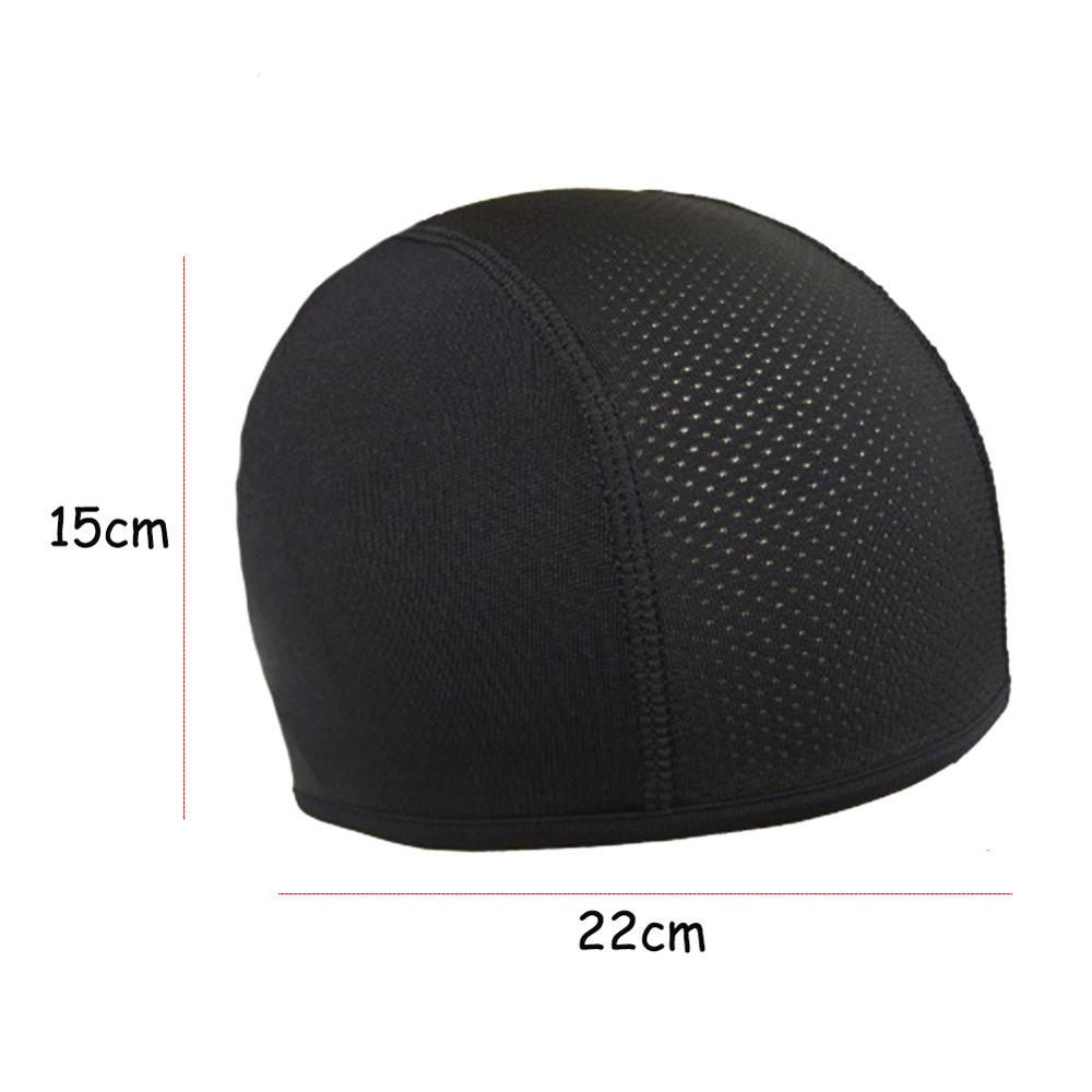 Gorros de ciclismo antisudor para deportes al aire libre, de secado rápido, transpirables, a prueba de viento, forro de casco para motocicleta y bicicleta, color negro