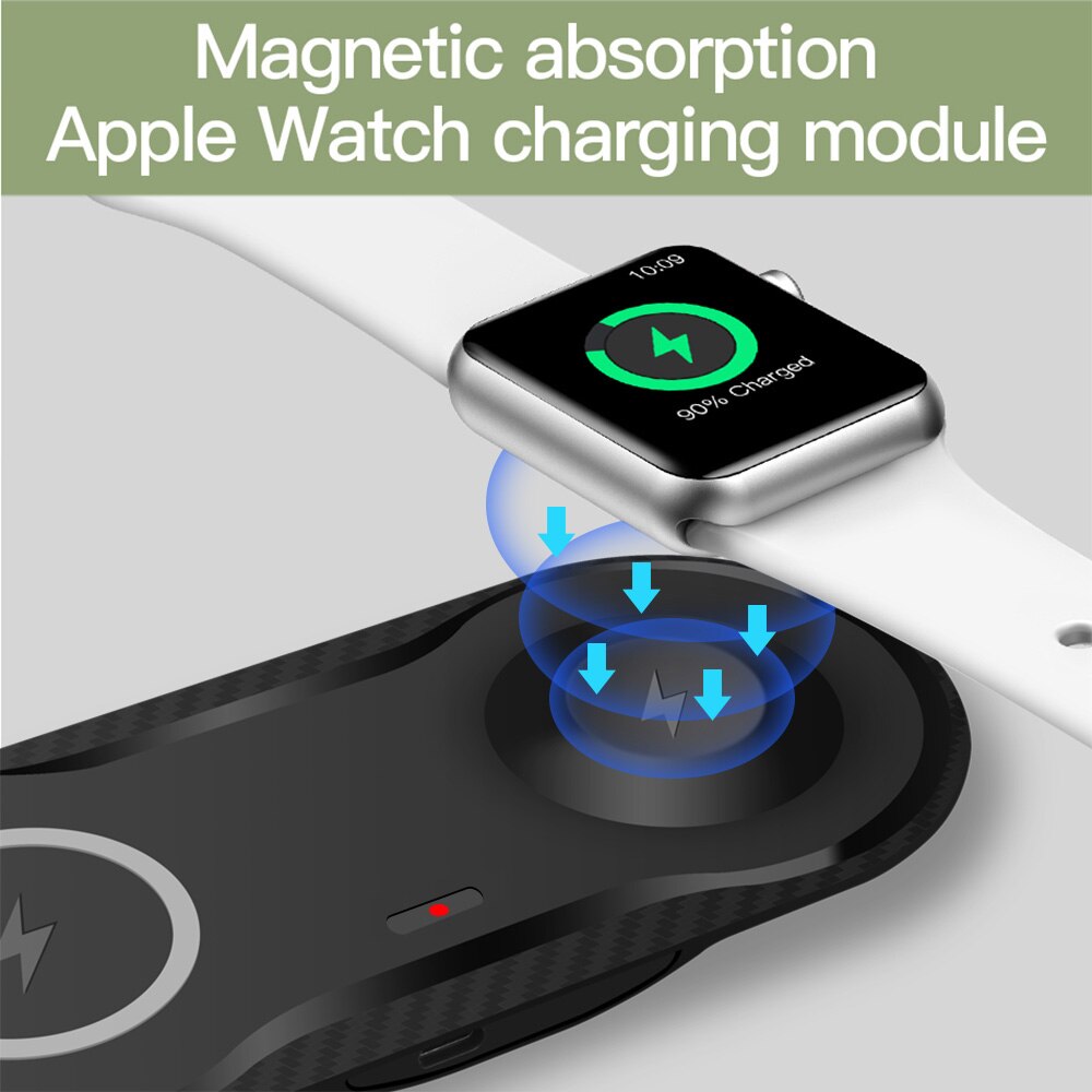 FDGAO 2 in 1 10W Qi Wireless Charger Stazione di Aggancio Della Vigilanza Fast Charger Pad Ricarica Per Apple Orologio 2 /3/4/5 iPhone 11 Pro X Xs