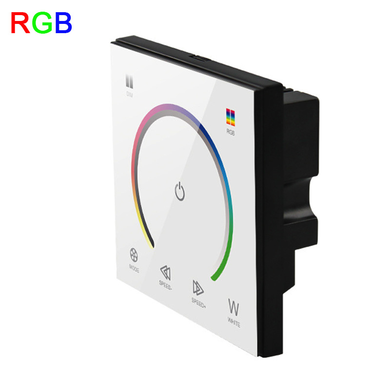 86 Touch Panel Switch DC12-24V Controller Light Dimmer Switch single color/CT/RGB/RGBW LED Strip Tempered Glass Wall Switch