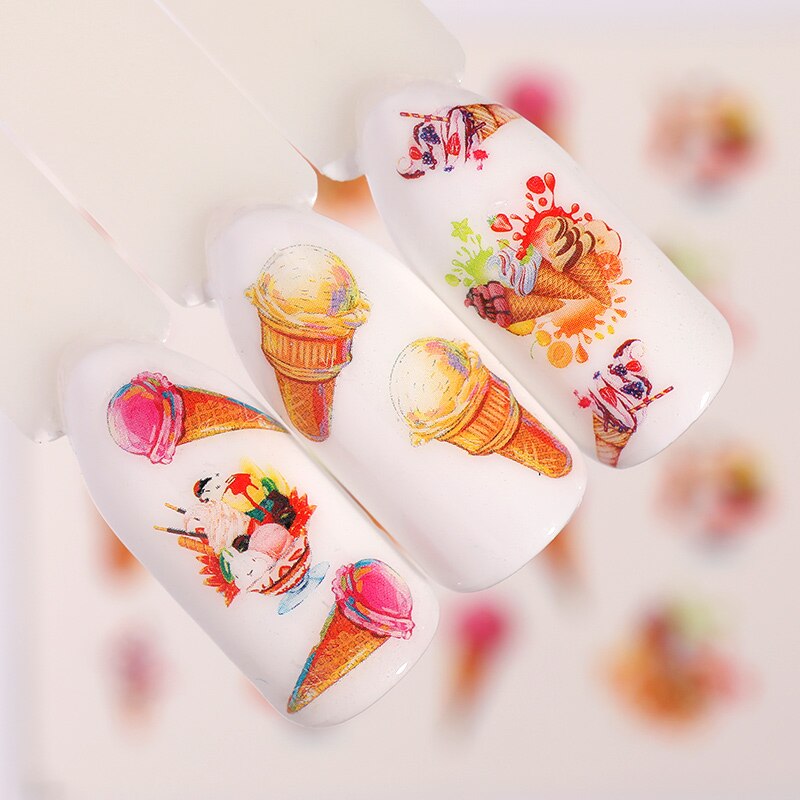 Maple Leaf Ontwerpen Nail Art Water Decals Zomer Fruit Nail Transfer Sticker Citroen Oranje Aardbei Cherry Nail Art Decoraties: 5