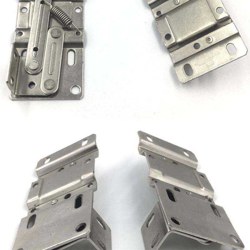 2Pcs Cabinet Bracket 45 Degree Spring Support Frame Dumper Cabinet Bottom Door Bracket Furniture Cabinet Door Connectors