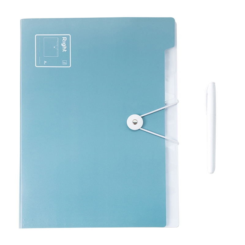 Accordion File Folder 8 Pocket Expanding Document Folder A4 Size for Home School 85DD: Dark blue