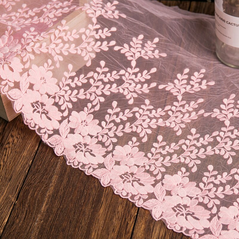 1 Yard Lace Fabirc 32CM Width Lace Trimming Embroidery Sewing Ribbon DIY Dress For Clothing Decoration Garments Lace Trim