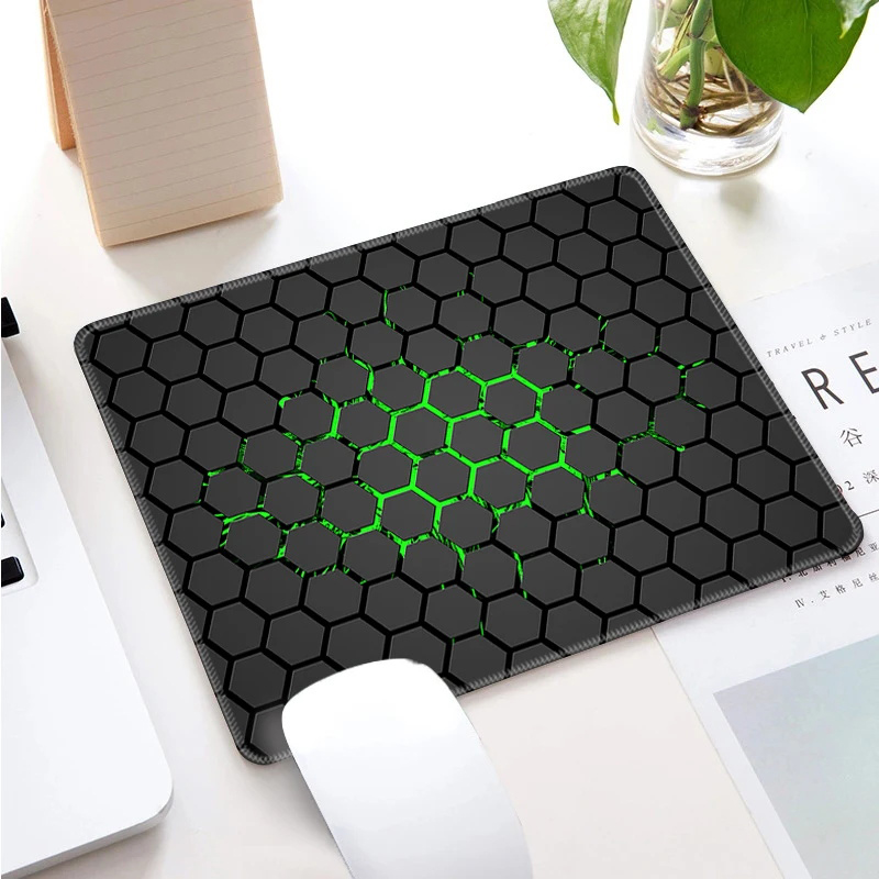 Małe podkładki na klawiaturę z blokadą krawędzi Podkładka pod mysz komputerową Gabinete Mausepad Podkładka na stół komputerowy Geometric Art Gaming Office Akcesoria: XS / Ciemnoniebieski