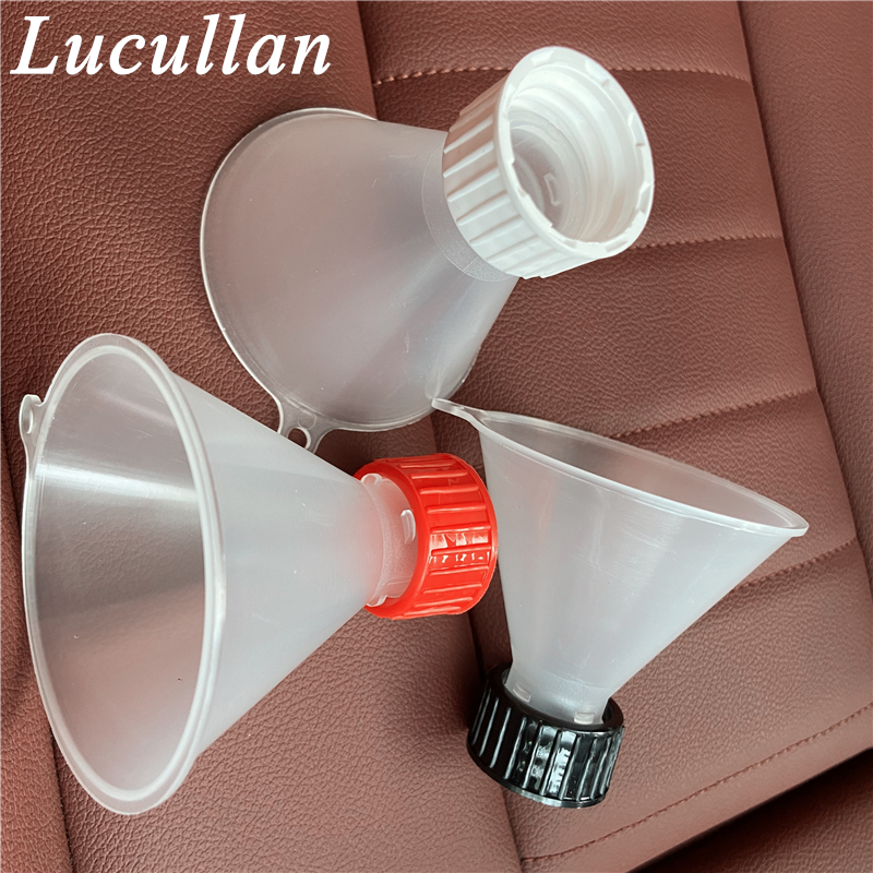 Lucullan 28MM Fill Threaded Funnel - Twist On Empty Spray Bottle Refill Liquid Oils Powders For Home Car Detailing: Yellow