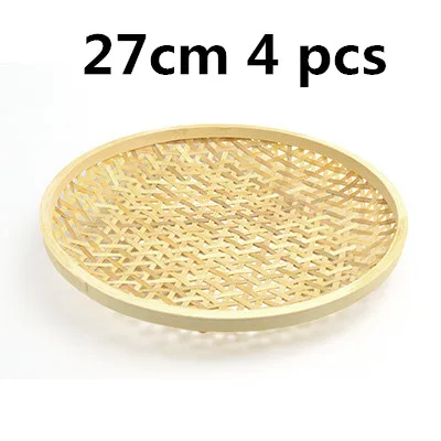 Cesta de bambú hecha a mano, tamiz de tejido de drenaje, bandeja de frutas, cestas de comestibles, redonda e irrompible, cesta de natural, cesta de almacenamiento: BLANCO
