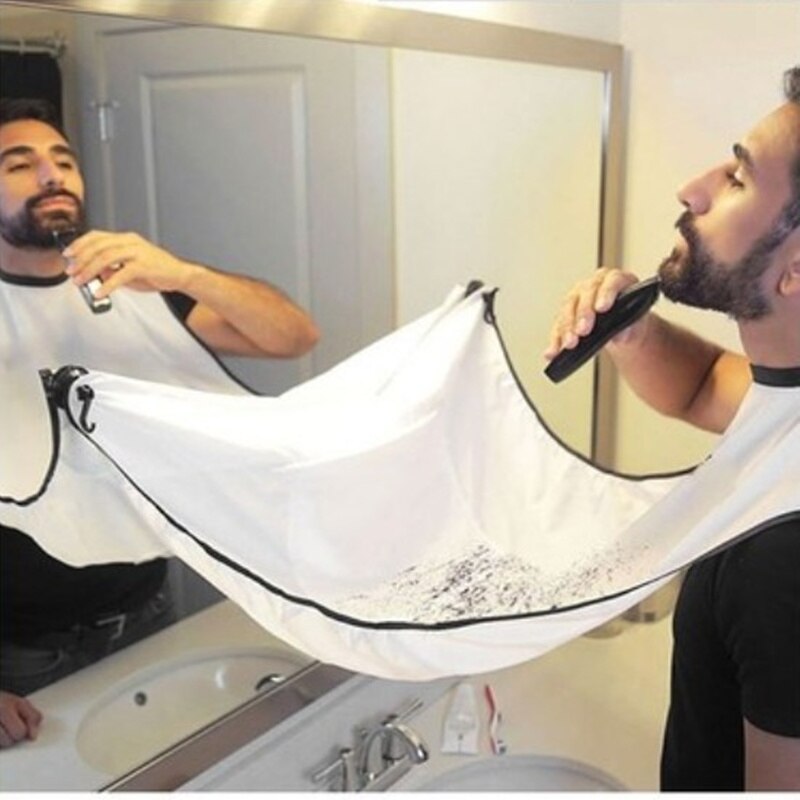 Baard schort verzorging schoon verzamel doek slab gezichtshaar scheer opvang cape met twee zuignappen scheerdoek scheerschort