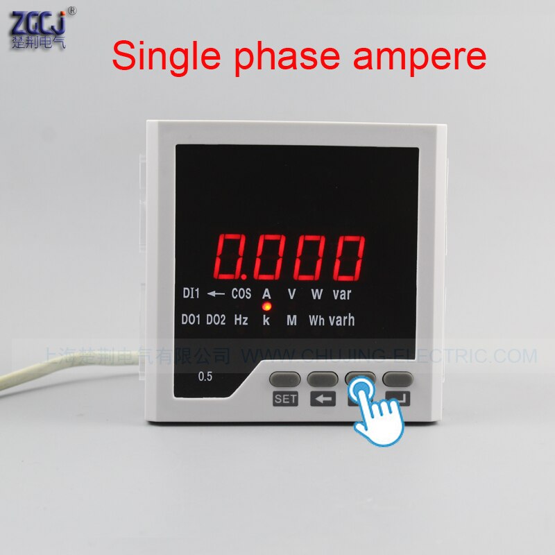 Single phase CJ-D3 power meter and power panel meter power meter multifunction meter A V W Hz cos meter with RS485
