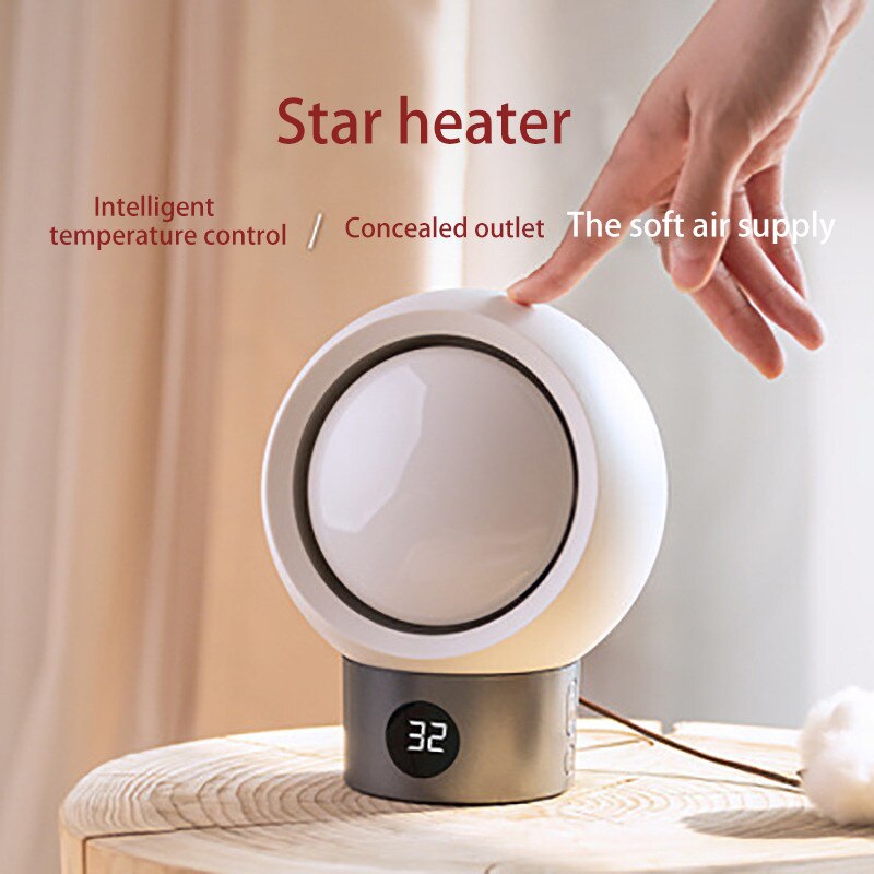 Small Household Mute Intelligent Temperature Control Heater With Temperature Display Mini Planet Portable Winter Electric Heater