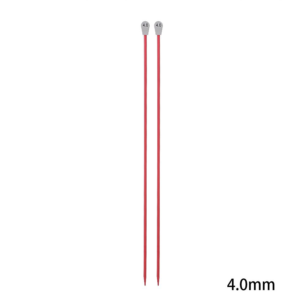 2Pcs/Set 35CM 2.0-12MM Single Pointed Knitting Needles Aluminum Straight Pins Sweater Scarf Weaving Tool Sewing Accessories: 4.0mm