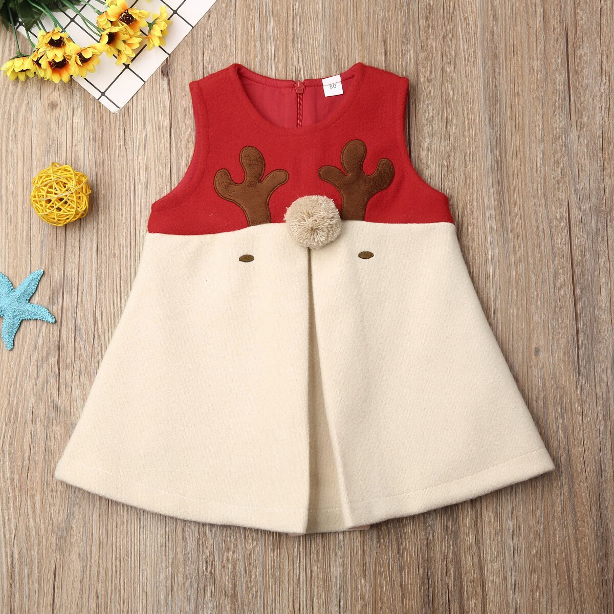 Herbst Winter Neugeborenen Kleinkinder Baby Mädchen Kinder Haarigen Weihnachten Weihnachten Weste Geweih Tops Schöne Kleidung Outfits