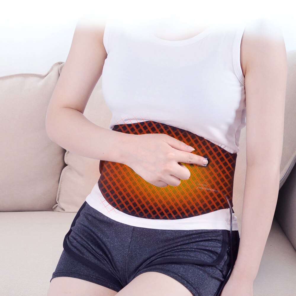 Waist Heating Pad Portable Heating Waist Belt Far Infrared Heating Massage Waist Belt for Abdominal Back Pain Relief US Plug