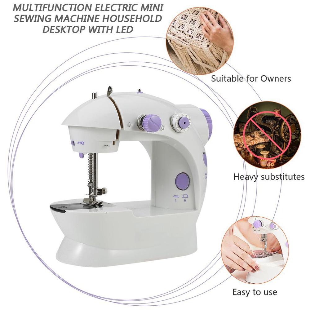Multifunctionele Elektrische Mini Naaimachine Huishouden Desktop Met Led Duurzaam Vooruit Achteruit Naaien