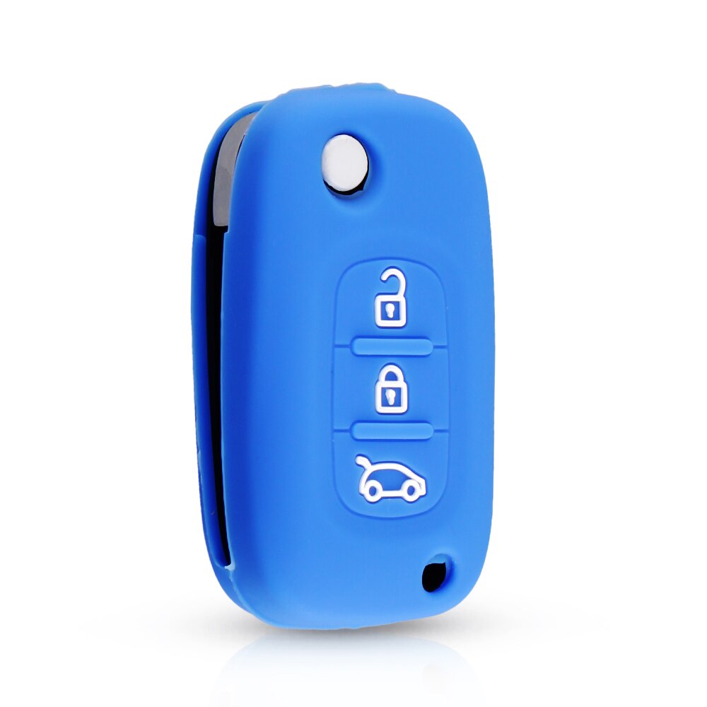 KEYYOU-funda de silicona para llave de coche, carcasa remota para vehículo LADA Vesta Granta XRay Kalina Priora Sedan Sport, Renault Fluence Clio Megane