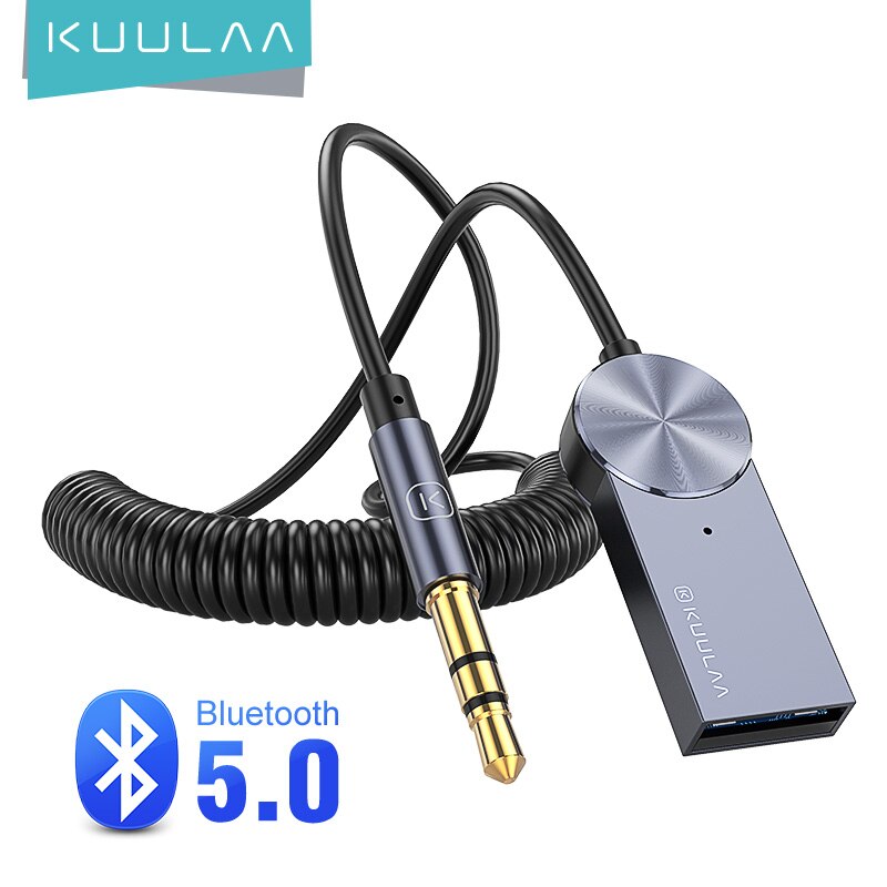 KUULAA Bluetooth 5.0 Receiver For Wireless USB Bluetooth Adapter 3.5mm 3.5 Jack Aux Audio Music Transmitter Headphone Reciever