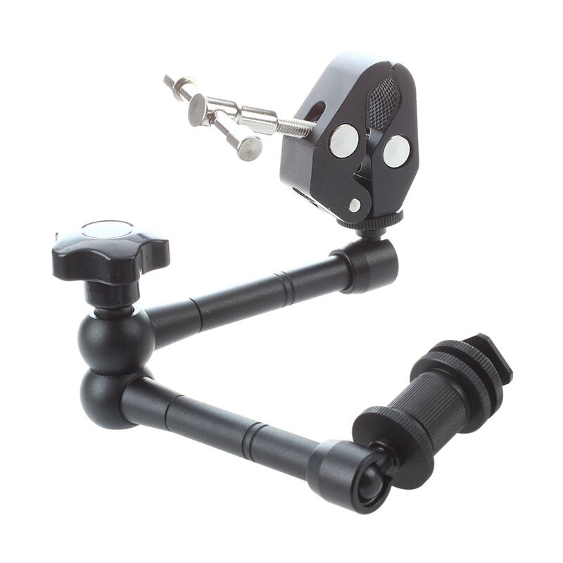 11 &quot;Inch Wrijving Scharnierende Magic Arm + Super Clamp Krab Tang Clip Voor Dslr