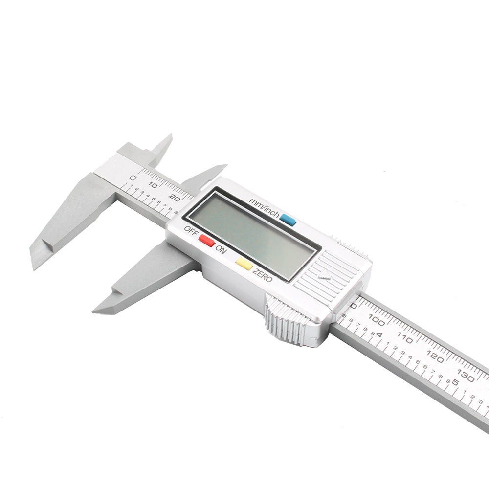 Calibrador Vernier de fibra de carbono electrónica Digital LCD de 100/150mm y 4/6 pulgadas, herramienta de medición, micrómetro, cinta métrica de 1m