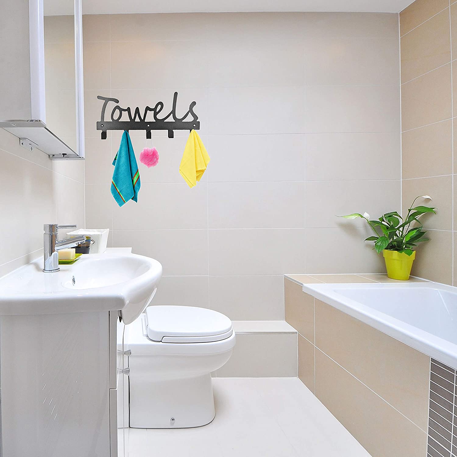 Esthetische Over De Deur Handdoekenrek Voor Uw Badkamer-Ruimtebesparend En Handig Handdoek Houder Met Stevige Haken-de Perfecte