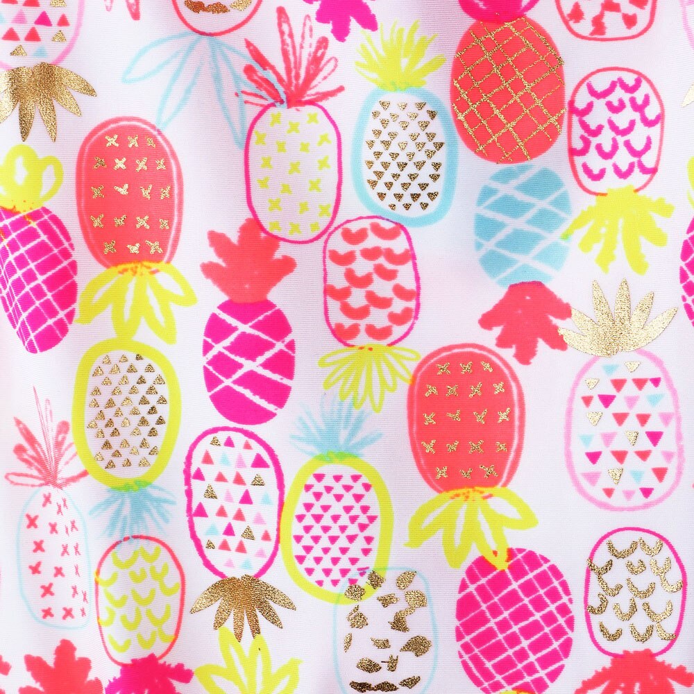 Baohulu Peuter Kids Baby Meisjes Badpak Mouwloze Zon Bescherming Badpak Cartoon Ananas Print Strand Baden Badpak