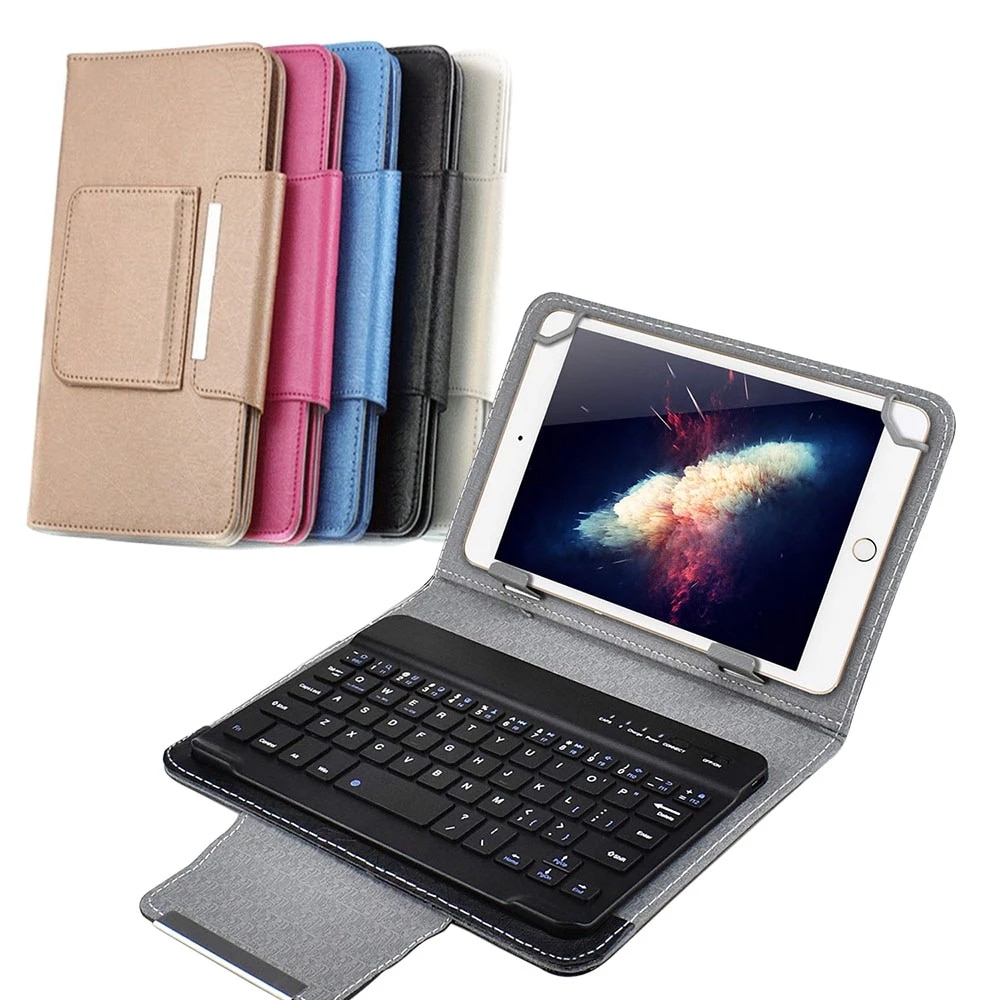 Draadloze Bluetooth Toetsenbord Voor Tablet Pu Leather Case Stand Cover + Otg + Pen Voor Pad 7 8 Inch 9 10 Inch Voor Ios Android Windows