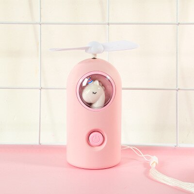 night light Unicorn fan mini fan Mini Summer electric fan cartoon cute girl Mini Fan portable USB charging fan: unicorn 002