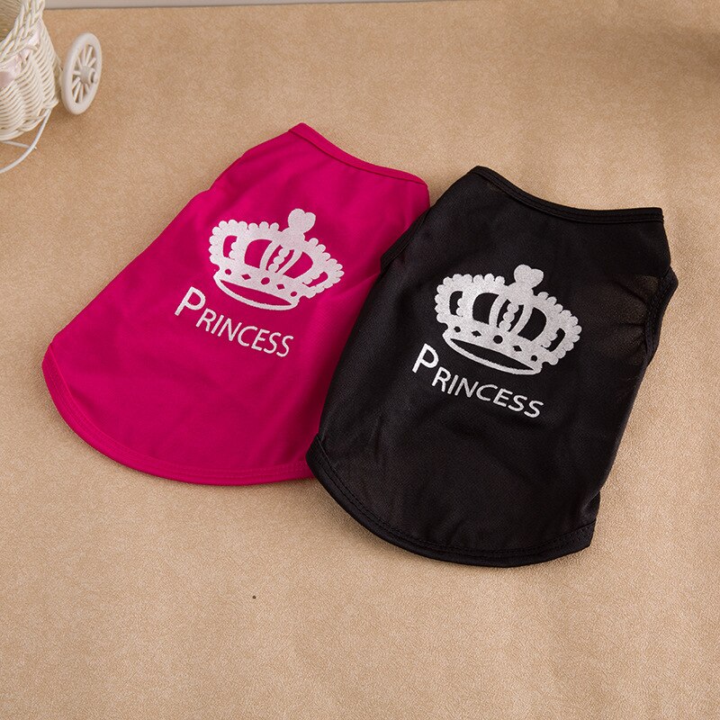 Hundevest t-shirt chihuahua lille kat kæledyrstøj ropa de verano para perros sommer krone trykt hundetøj bedste