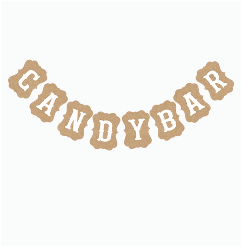 Candy Bar Kraft Paper Cardboard Bunting Banner Garland Vintage Photo ...